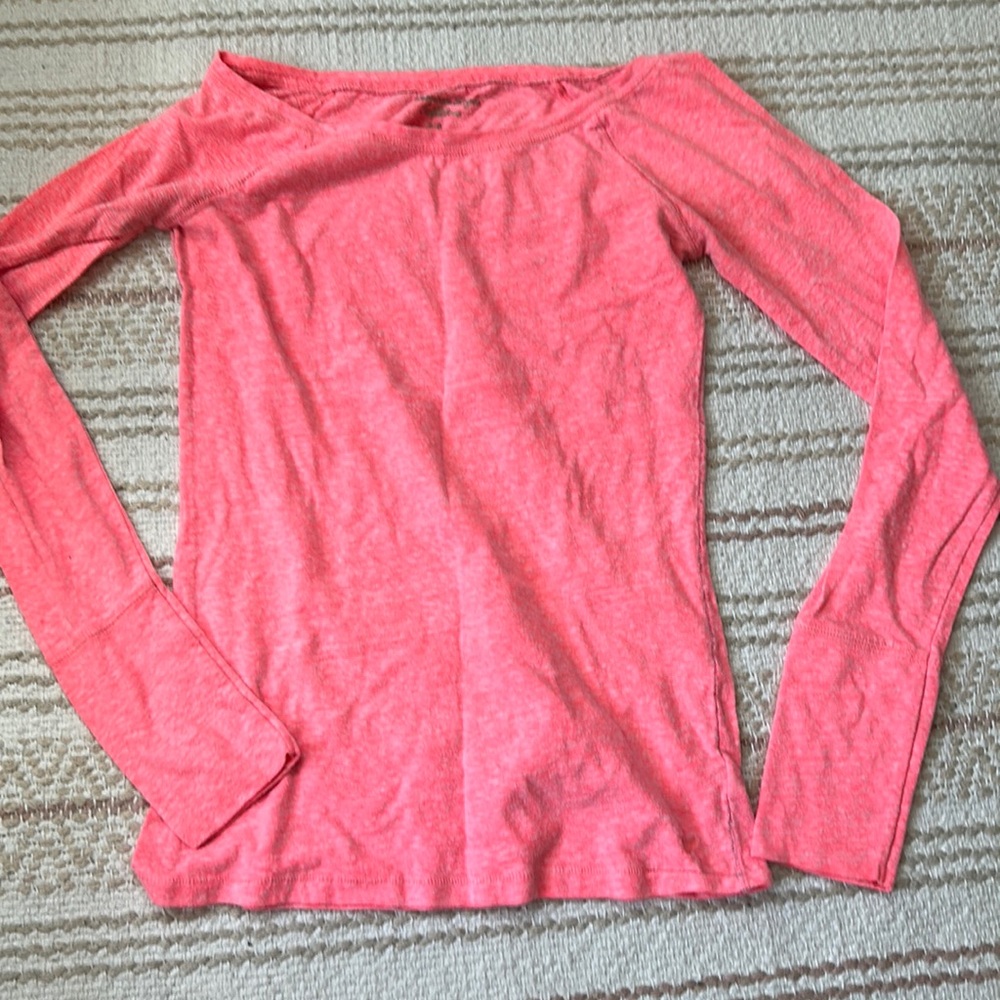 bright pink long sleeve tee